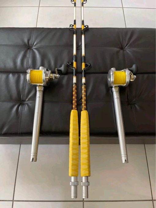 2 Shimano Talica 25II 2 speed reels with custom rods - Image 2