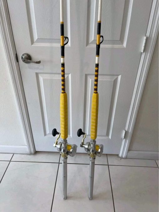 2 Shimano Talica 25II 2 speed reels with custom rods - Image 5