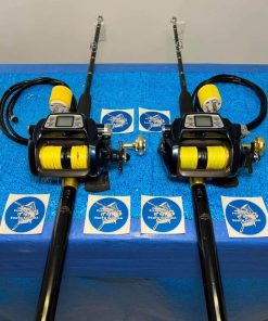 2 Shimano Tanacom 1000 bull electric reels and rods