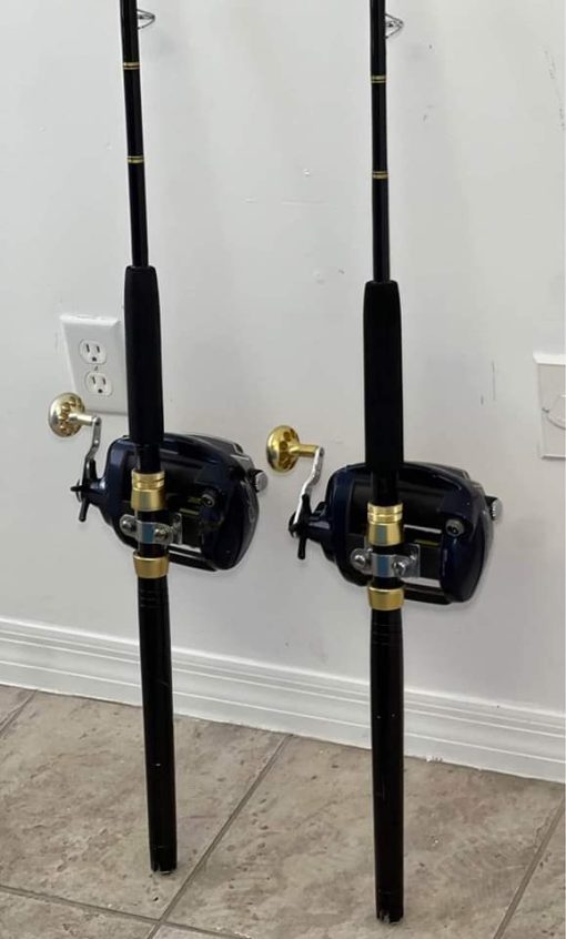 2 Shimano Tanacom 1000 bull electric reels and rods - Image 4